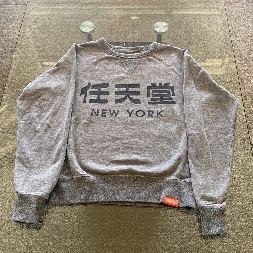 Nintendo store official merchandise grey sweater adult small
